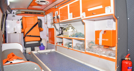 Emergency ambulance equipment at St. Teresa Hospital